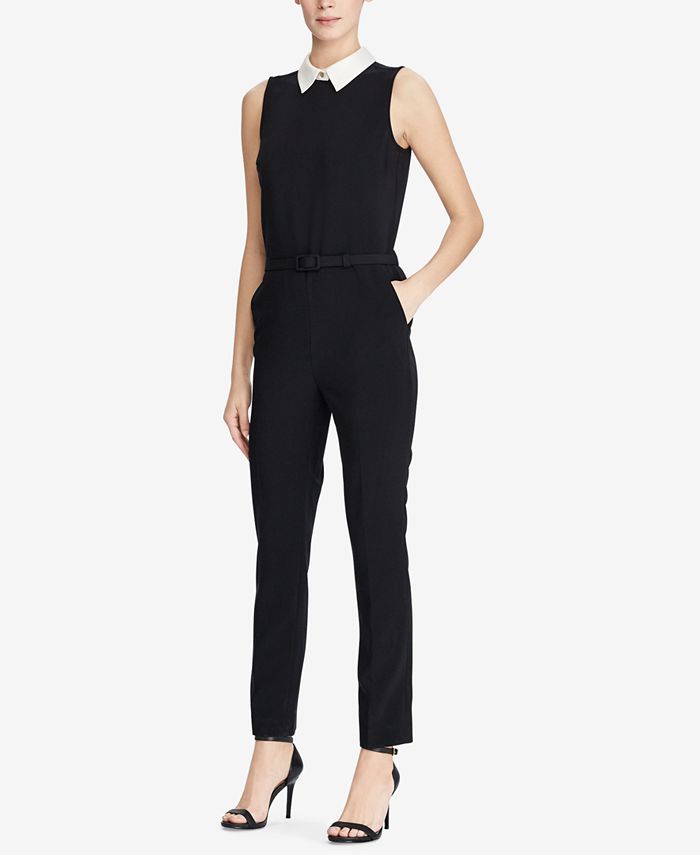 Lauren Ralph Lauren Contrast Jumpsuit - Macy's