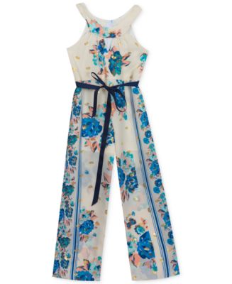 Rare Editions Big Girls Cold Shoulder Bow Jumpsuit Pink Size 10 main image 1