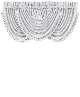 Astoria White Waterfall Window Valance, 49" x 33"