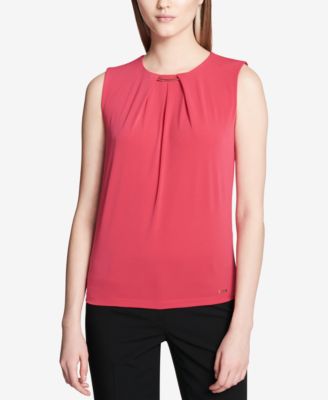 Calvin Klein - Embellished Pleated Top