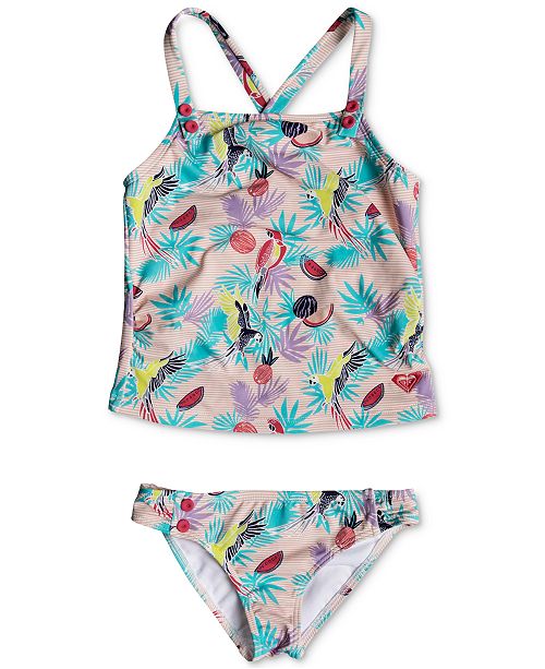 Roxy 2-Pc. Tropical Parrots Tankini Swimsuit, Toddler Girls - Swimwear ...