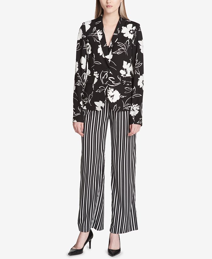 Calvin Klein Printed Shawl-Collar Blazer - Macy's