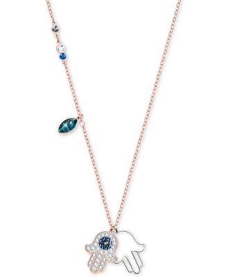 Swarovski - Two-Tone Multi-Crystal Hamsa Hand Pendant Necklace