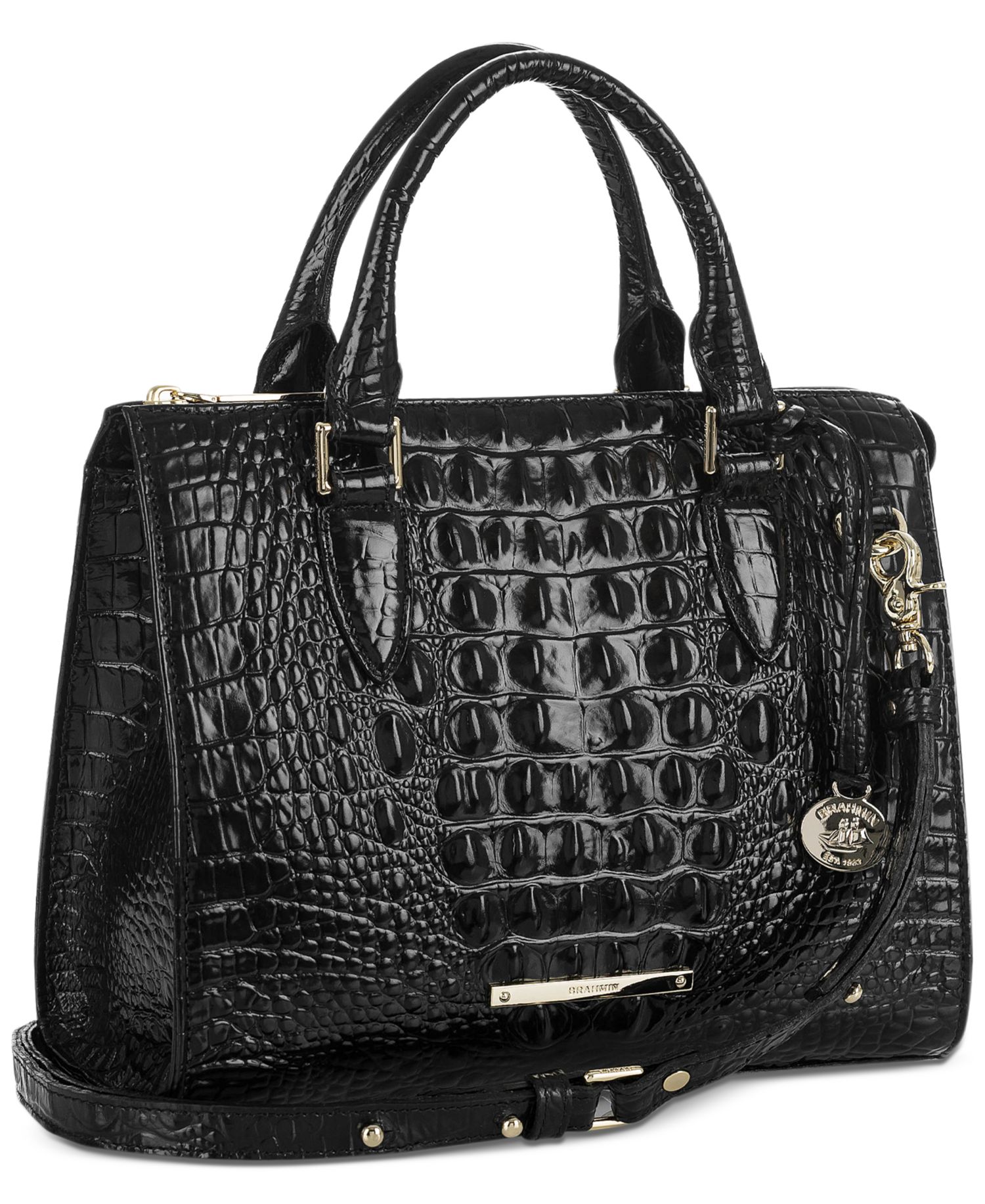 Anywhere Convertible Melbourne Embossed Small Leather Satchel Bag