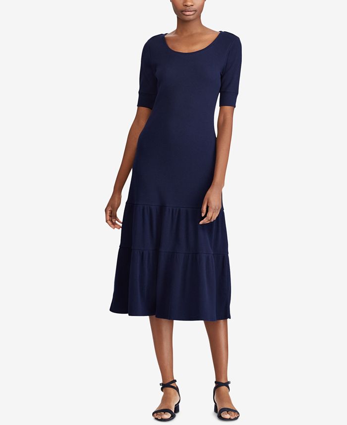 Lauren Ralph Lauren A-Line Knit Cotton Dress - Macy's