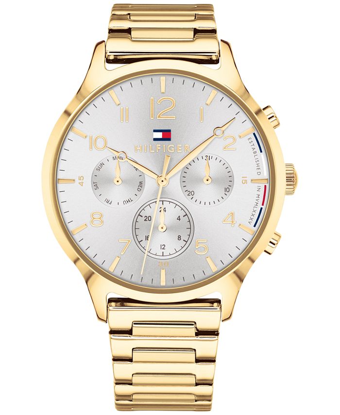 Tommy Hilfiger Women's Gold-Tone Metal Bracelet Watch 38mm, Created for ...