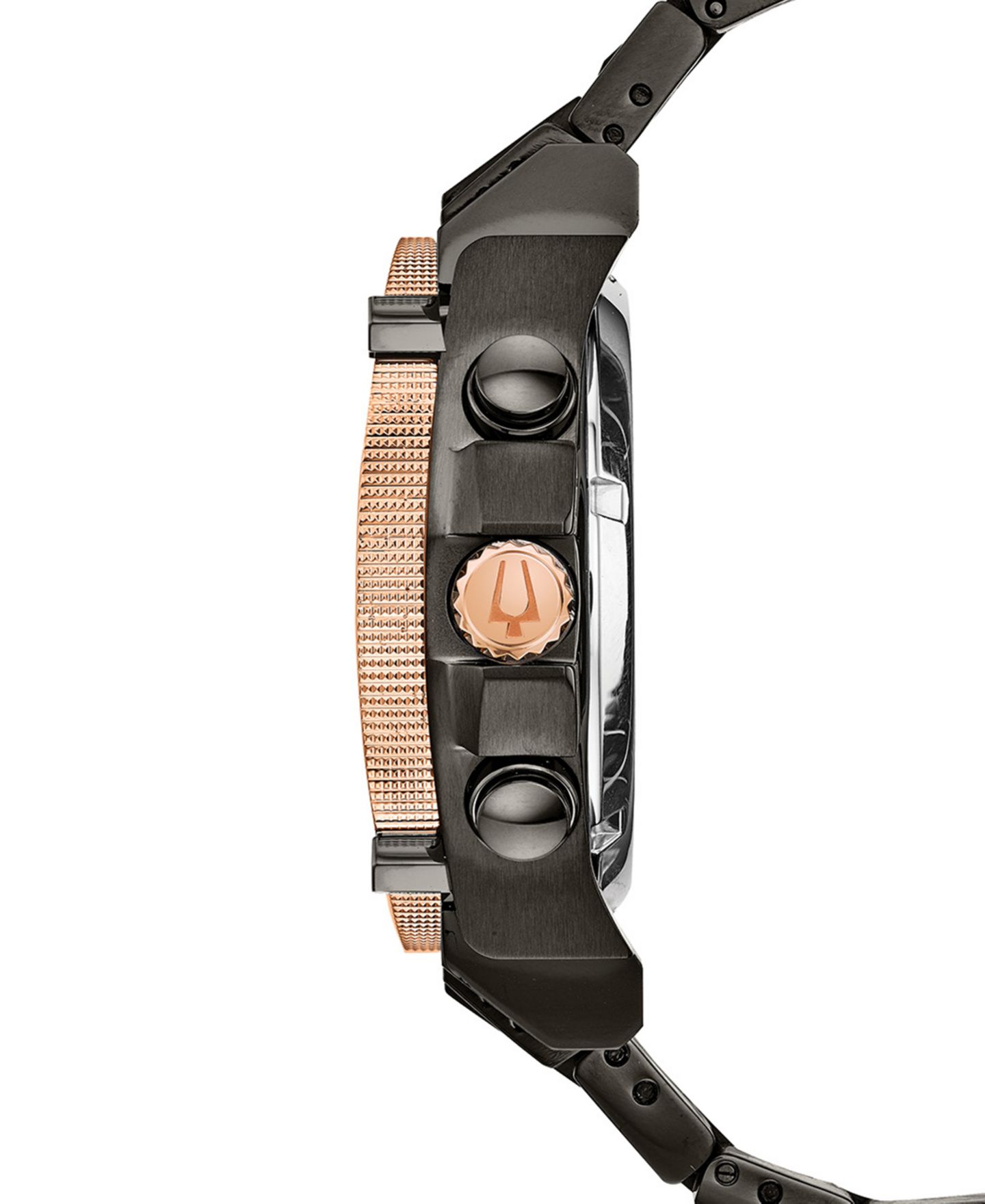 Мужские часы Bulova Precisionist Champlain Diamond-Accent Gray & Rose Gold-Tone Stainless Steel Bracelet Watch 46.5mm — фото 2