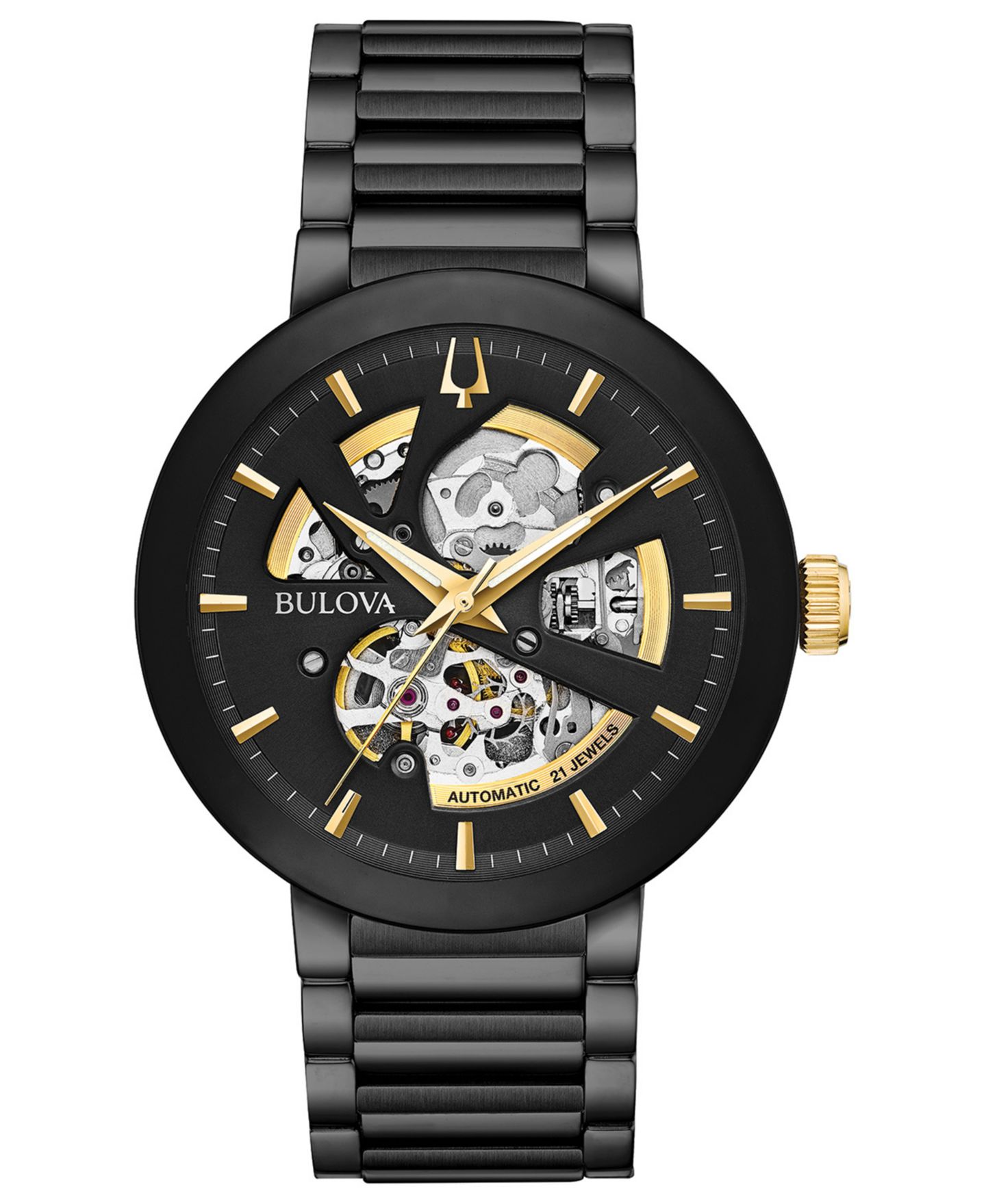 Мужские часы Bulova Futuro Black Stainless Steel Bracelet Watch 42mm — фото 1