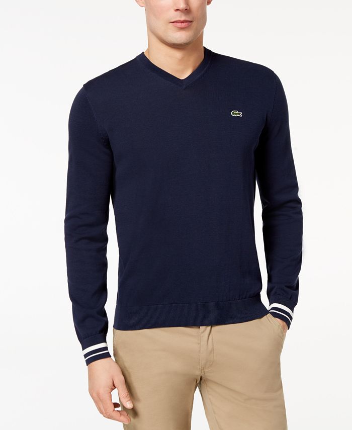 Lacoste Men's V-Neck Sweater - Macy's