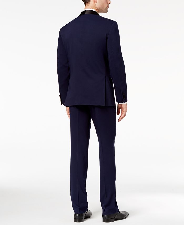 Perry Ellis Men's Slim-Fit Stretch Navy Shawl-Collar Tuxedo - Macy's