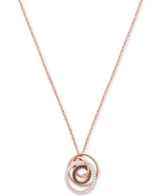Swarovski - Crystal Pav&eacute; Interlocking Orbital Circles 14-7/8" Pendant Necklace