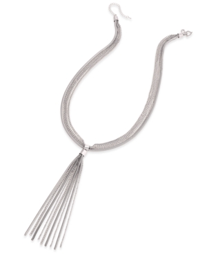 image of Thalia Sodi Silver-Tone Multi-Chain Tassel Statement Necklace, Created for Macy-s