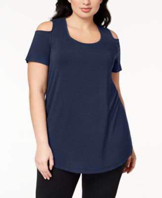 JM Collection Plus Size Cold-Shoulder Top, Created for Macy's & Reviews ...