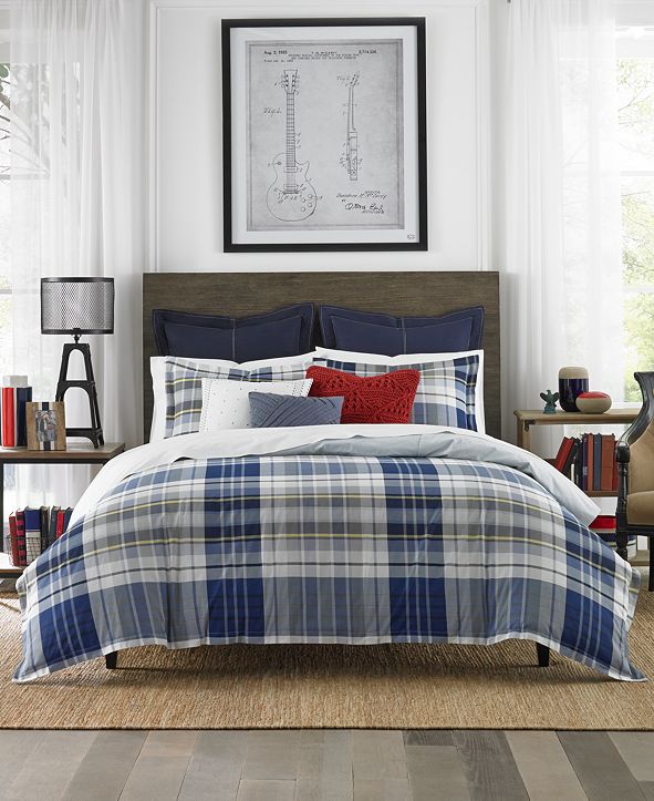Tommy Hilfiger Poquonock Plaid 3-Pc. Full/Queen Comforter ...