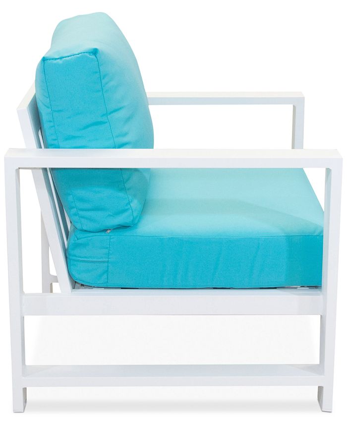 Furniture CLOSEOUT! Aruba Blue Aluminum Outdoor Club Chair with