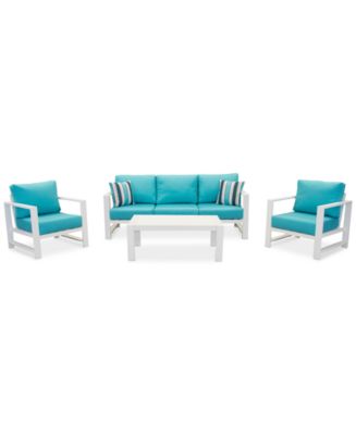 Furniture Closeout Aruba Blue Aluminum Outdoor 4 Pc