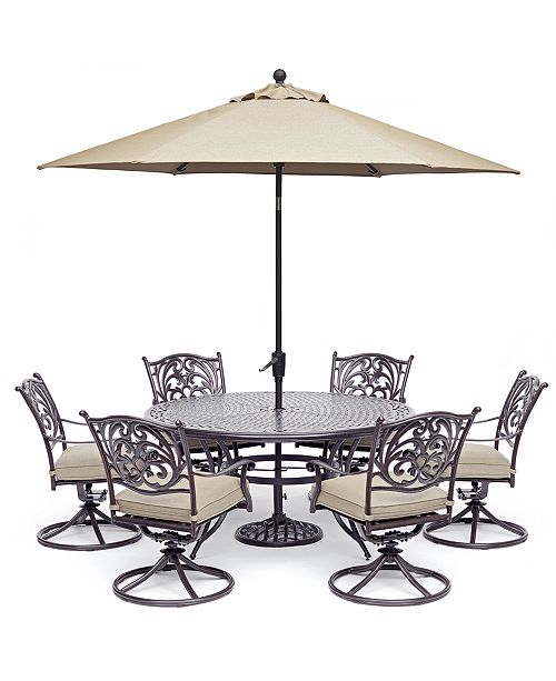 Furniture Chateau Outdoor Aluminum 7-Pc. Set (60" Round Dining Table