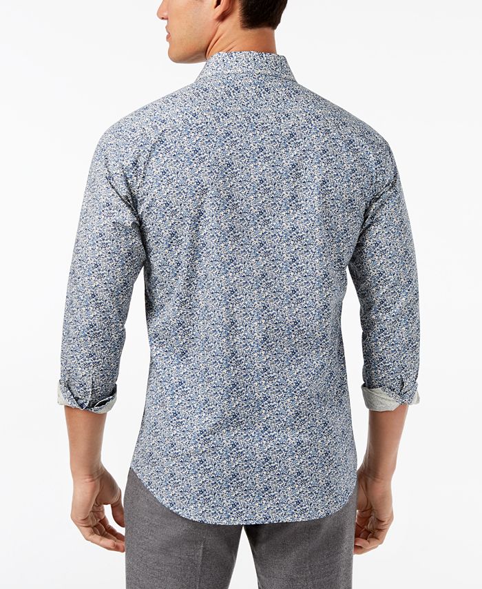 Tallia Men's SlimFit Navy FloralPrint Dress Shirt Macy's
