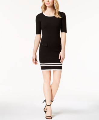 Anne Klein - Contrast-Knit Shift Dress