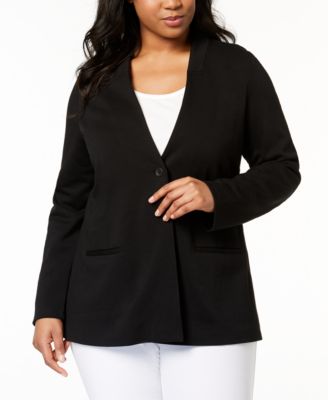 Eileen Fisher Plus Size Tencel One Button Blazer Macy s