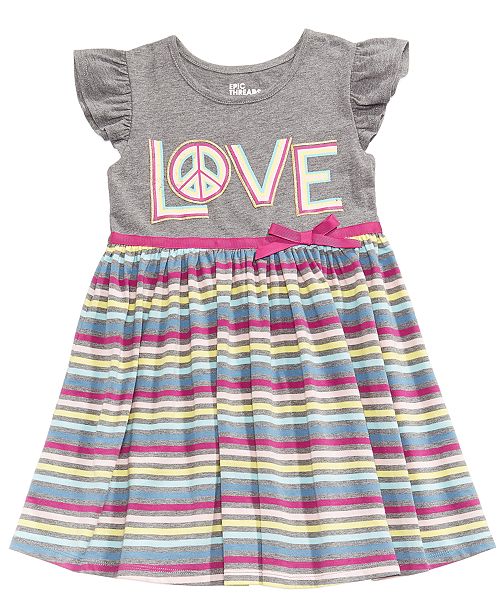 Epic Threads Striped Flutter Sleeve Dress Toddler Girls Created