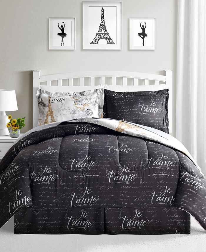 Fairfield Square Collection Paris Gold Reversible 8 Pc. Comforter Sets, Created for Macy's Macy's