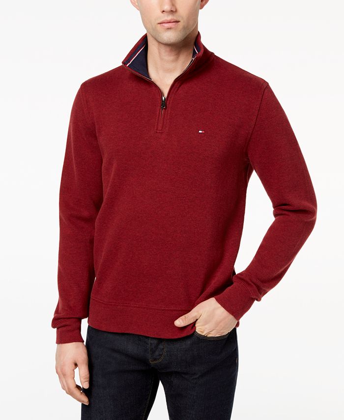 Tommy Hilfiger French Rib Quarter-Zip Sweater - Macy's