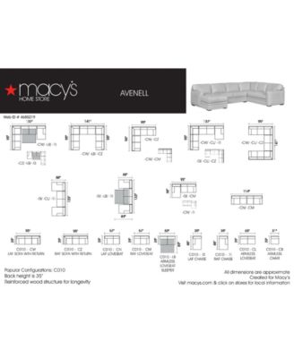 Furniture CLOSEOUT! Avenell 87" Leather Queen Sleeper Sofa, Created for Macy's