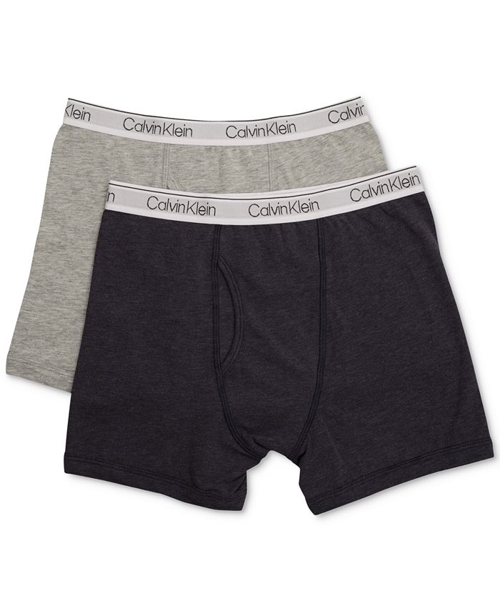 Calvin Klein Boys' Cotton Boxer Briefs 2pk, Black and Camo, M (8-10)
