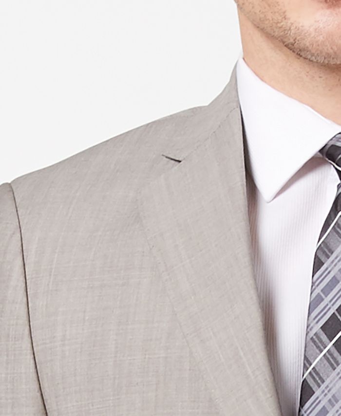 Calvin Klein CLOSEOUT! Men's XFit Stretch Light Gray Solid SlimFit