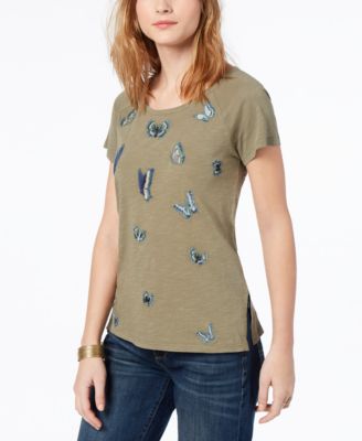 Lucky Brand - Cotton Embroidered Butterfly T-Shirt