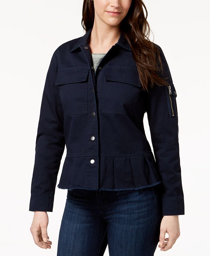 Peplum top utility jacket
