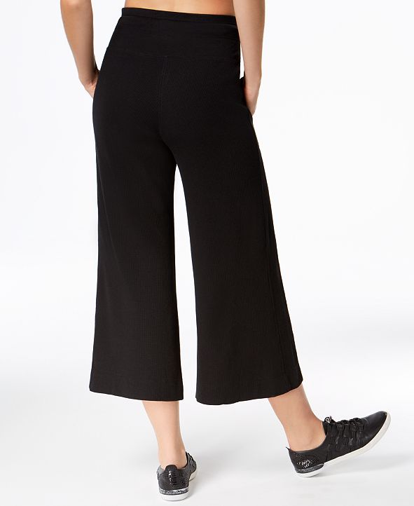Calvin Klein Thermal Wide-Leg Cropped Pants & Reviews - Pants & Leggings - Women - Macy's