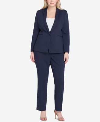 Tahari ASL - Plus Size Striped Pantsuit