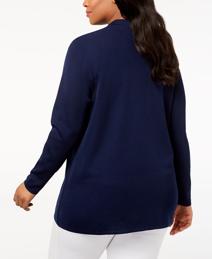 Anne Klein Plus Size Open-Front Cardigan & Reviews - Sweaters - Plus ...