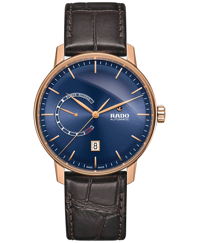 Rado - Men's Swiss Automatic Coupole Classic Brown Leather Strap Watch 41mm