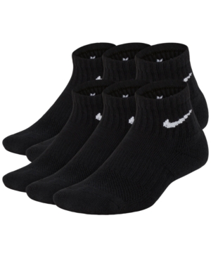 Shop Nike 6-pk. Cushioned Crew Socks, Big Boys In Black