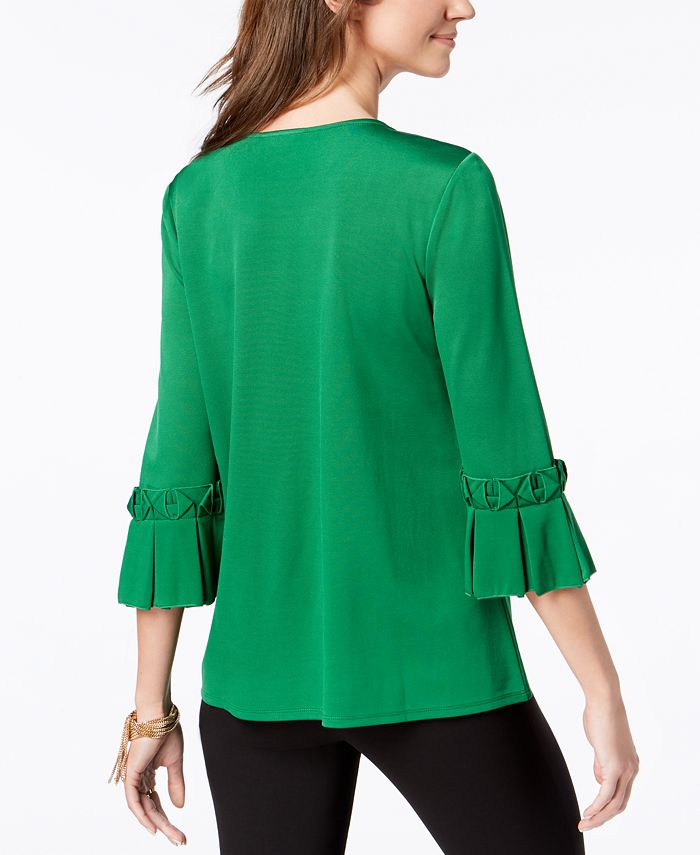 Alfani Pleated Bell-Sleeve Tunic, Created for Macy's & Reviews - Tops ...