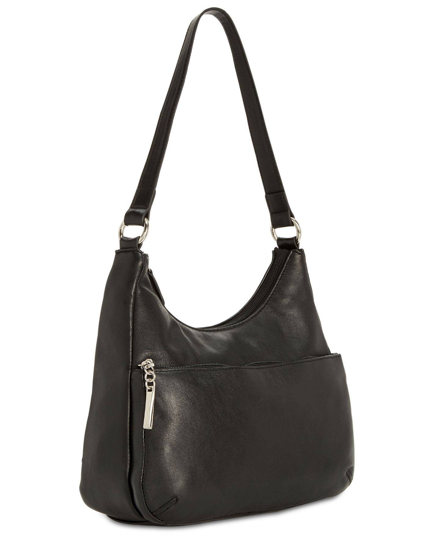 Женская сумка Giani Bernini Nappa Leather Hobo, цвет: Чёрный / Серебряный — фото 7