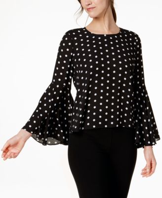 Vince Camuto - Polka-Dot Flared-Sleeve Blouse