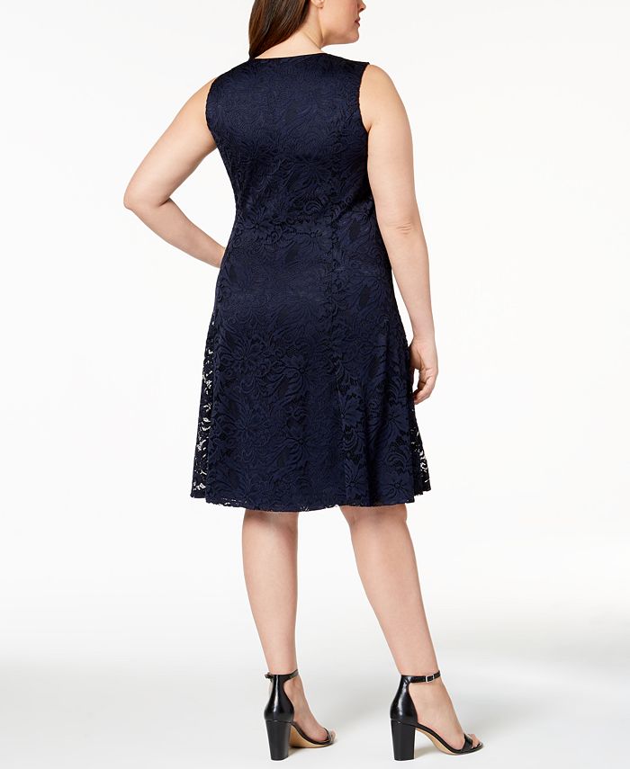 JM Collection Plus Size Lace Keyhole Dress, Created for Macy's - Macy's