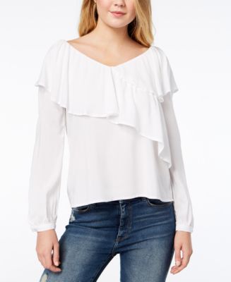 One Hart Juniors' Ruffled Top, Created for Macy's - Macy's