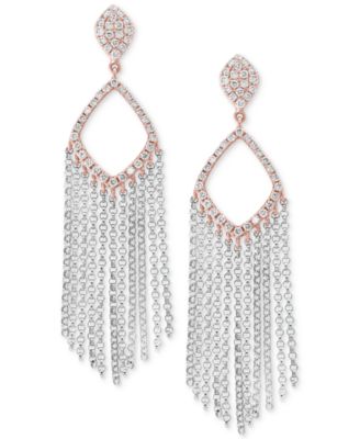 EFFY Collection - Diamond Fringe Drop Earrings (1/2 ct. t.w.) in 14k White & Rose Gold