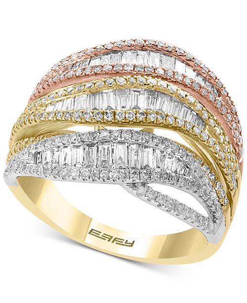 Effy Collection Effy Diamond Tri Color Statement Ring 1 3 8 Ct
