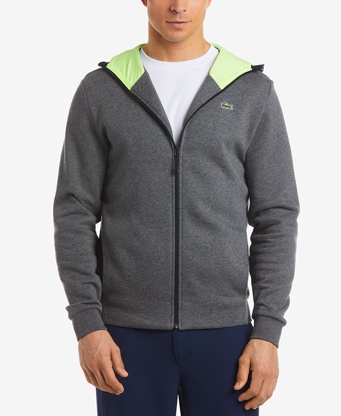 Lacoste men's sport long sleeve full zip fleece hoodie Clearance