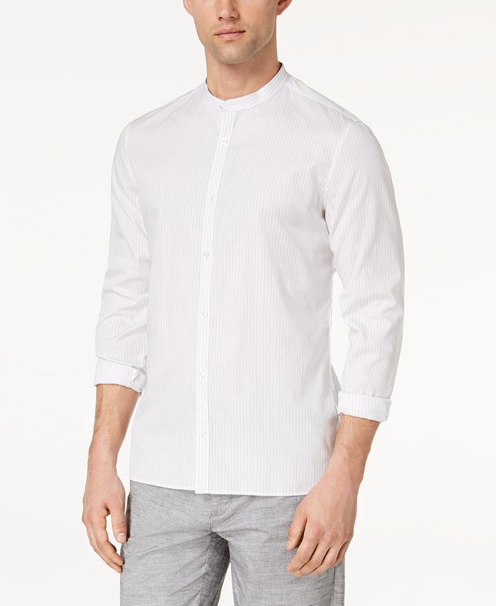 Calvin Klein Men's Band-Collar Shirt - Macy's