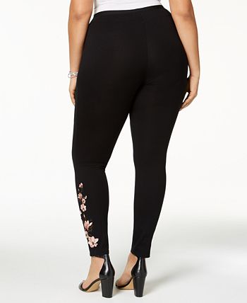 Style & Co Petite Floral-Embroidered Leggings, Created for Macy's - Macy's