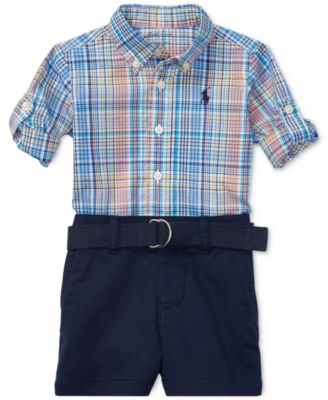 Polo Ralph Lauren - Plaid Shirt & Chino Shorts Set, Baby Boys