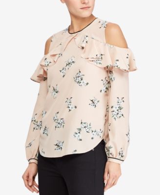 Lauren Ralph Lauren - Petite Floral-Print Cold-Shoulder Top