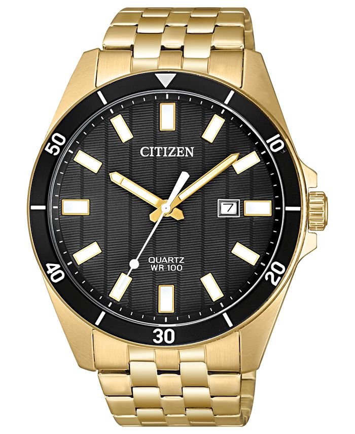 citizen watch men's gold tone stainless steel bracelet